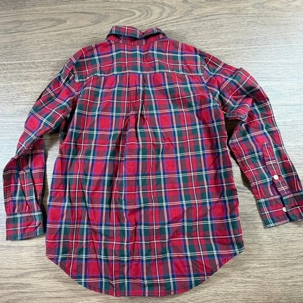 Ralph Lauren Boys Red Plaid Cotton Button Down Shirt Size 6 Pony Holiday Preppy